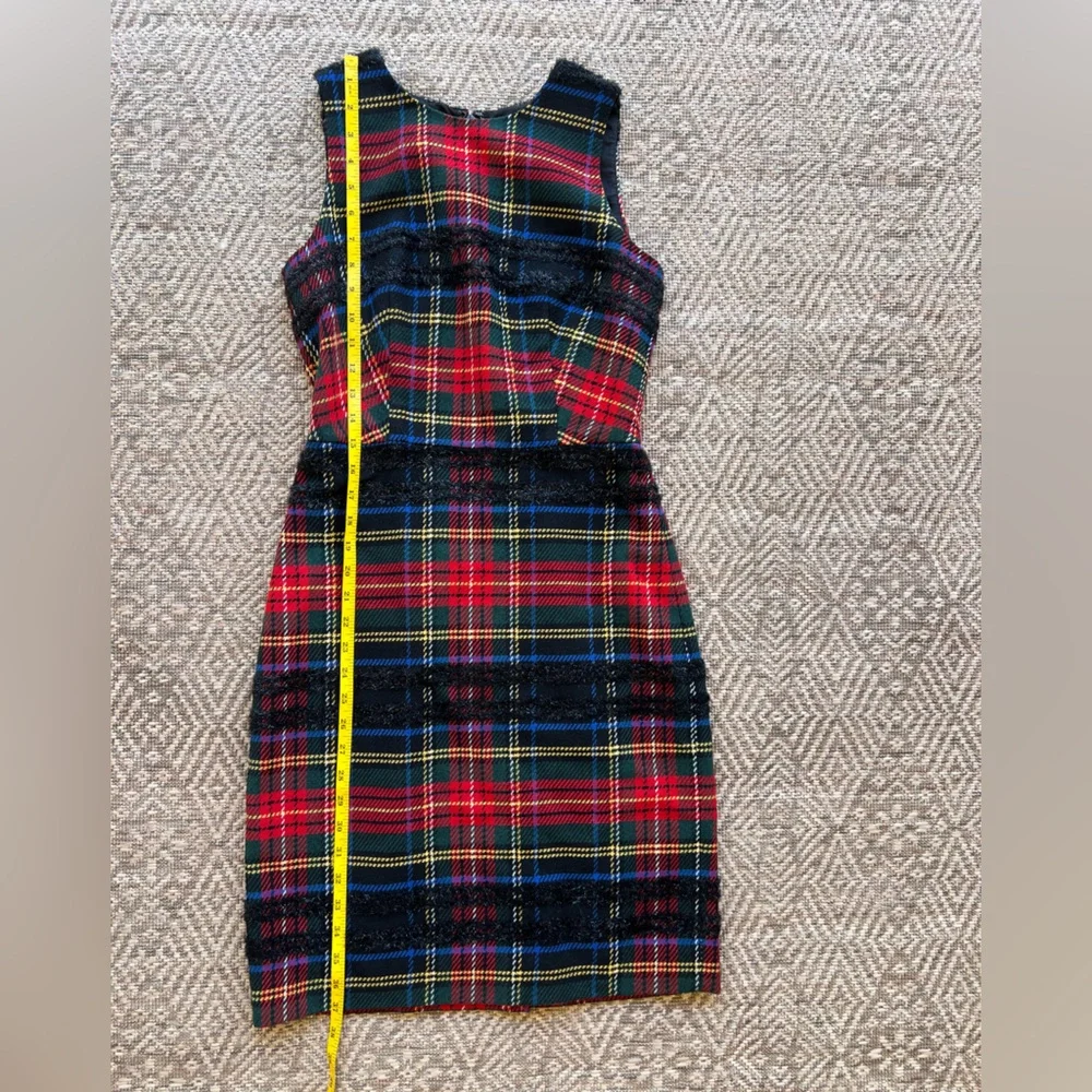 NWOT JCrew Dress Womens Size 0 Sheath Holiday Dress in Lurex Stewart Tartan - Picture 4 of 8